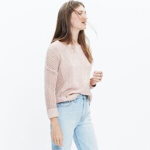 Madewell Marled Plaza Pullover Sweater in Pink - Size M